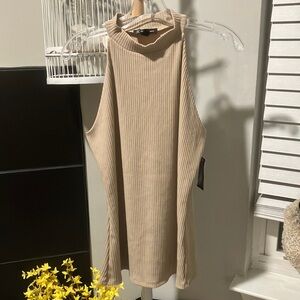 Ribbed Knit Tank Blouse